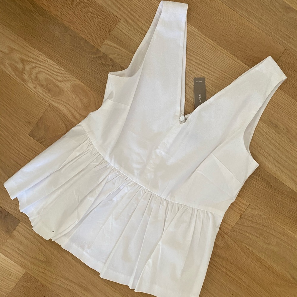 NWT JCrew white crisp cotton top